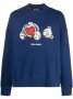 PALM ANGELS Navy Bear in Love Heart Мъжка Блуза тип Пуловер size M, снимка 1 - Пуловери - 34753784