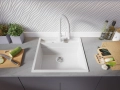 бяла кухненска мивка за вграждане Берген 60 Double Pocket 560x540 мм, снимка 4