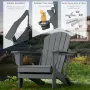 Сгъваем градински стол Adirondack от HDPE с поставка за чаша, снимка 4