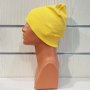 Нова дамска зимна шапка с подгъв в жълт цвят, снимка 11
