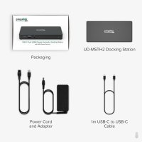 Plugable USB C докинг станция с 2 HDMI порта 4K 60Hz,65W,1xUSB-C,3xUSB, снимка 7 - Други - 44477229