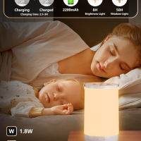 Нощна лампа Hensam, LED сензорна с 4 режима, топло бяло и RGB, акумулаторна, снимка 5 - Лед осветление - 44657757