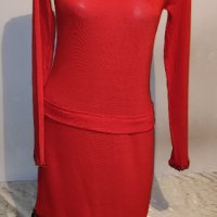 Елегантна червена рокля р-р М , снимка 1 - Рокли - 44148253