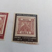 Пощенска марка 2бр. Италия 1958, снимка 3 - Филателия - 39867460