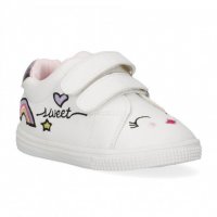 №18-№23, Бебешки обувки за момиче, бели с цветни декорации BUBBLE KIDS, снимка 4 - Бебешки обувки - 39952677