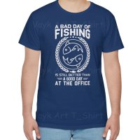 Тениска с декоративен печат - Bad Day Of Fishing, снимка 6 - Тениски - 44181400