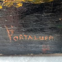 Стара картина масло на платно на Portaluppi, снимка 4 - Антикварни и старинни предмети - 40549989