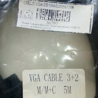 Кабел VGA 3+2 M/M+C  5 метра,нов., снимка 4 - Кабели и адаптери - 41310139