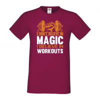 Мъжка Фитнес тениска I Don't Believe in Magic I Believe in Workouts 2 Gym,спорт,Щанги,, снимка 5 - Тениски - 36507218