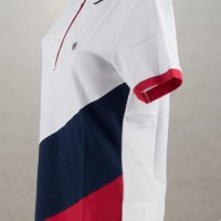 Дамска памучна поло блуза в бяло, тъмносиньо и червено Felix Hardy - XL, снимка 4 - Блузи с дълъг ръкав и пуловери - 42604761