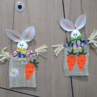 Великденски заек в канапена торба, снимка 5 - Декорация за дома - 36003815
