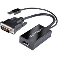 Startech DVI към DisplayPort адаптер с USB захранване, снимка 1 - Кабели и адаптери - 41526613