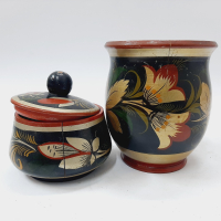 Руски дървени чаша и кутийка Хохлома(5.4), снимка 4 - Антикварни и старинни предмети - 44670357