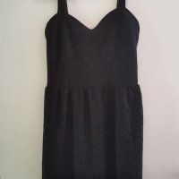 Черна рокля с презрамки от дантела на Terranova , снимка 3 - Рокли - 41626096