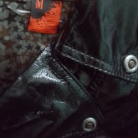 Унисекс рокерия кожено байкър мото яке с лачено покритие естествена кожа Tough Jeansmith, снимка 4 - Якета - 35728269