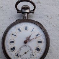 Часовник сребърен джобен с позлата - Работи, снимка 1 - Антикварни и старинни предмети - 35881593