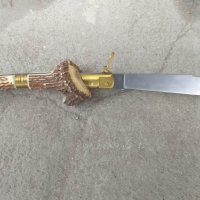 Масивен ловен нож C.JUL HERBERTZ с дръжка от еленов рог, снимка 6 - Други ценни предмети - 38872970