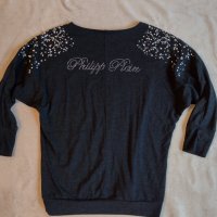 Черна дамска блуза philipp plein, снимка 2 - Блузи с дълъг ръкав и пуловери - 34205807