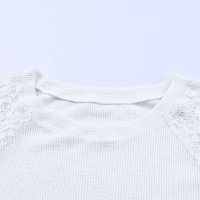 Дамска блуза в бяло с дълги ръкави от дантела, снимка 8 - Блузи с дълъг ръкав и пуловери - 44321247