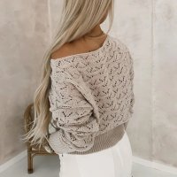 Дамски ежедневен пуловер с дълъг ръкав за работа с едно рамо - 023 , снимка 3 - Блузи с дълъг ръкав и пуловери - 42541087
