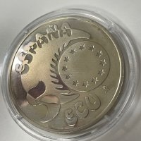 Сребърна монета Испания 5 екюта, 1989 Карл V, снимка 7 - Нумизматика и бонистика - 44444080