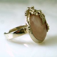 сребърен пръстен с розов кварц - ръчна изработка, бутиков модел, снимка 3 - Пръстени - 39407588