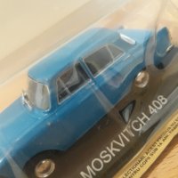 MOSKVITCH 408 BLUE. 1.43 DeAGOSTINI. Москвич  408 Син. Със  4  фара. Рядък и  търсен модел. 1.43., снимка 13 - Колекции - 40261753