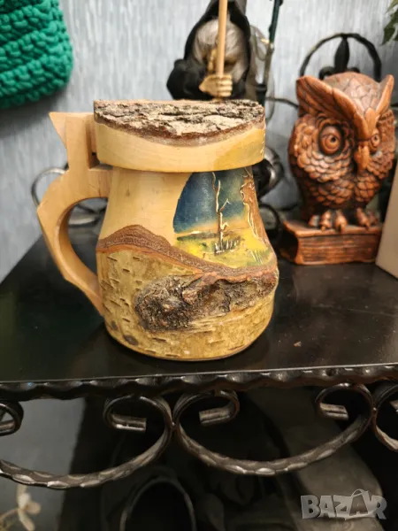 Дървена ръчно изработена кана разпродажба , снимка 1