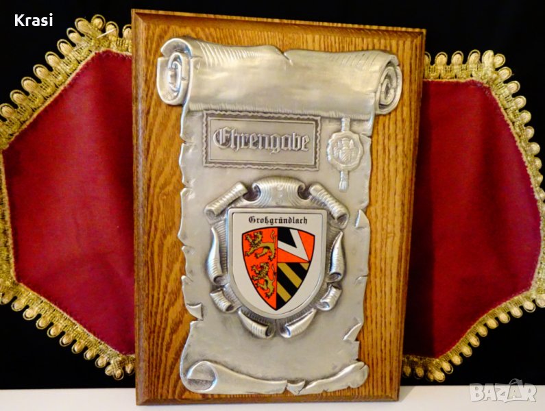 Пано от Großgründlach,чист калай върху дърво. , снимка 1