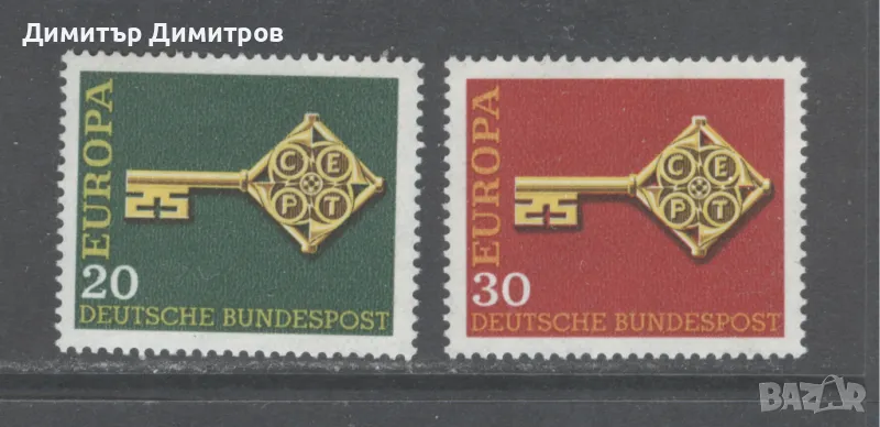 Германия 1968г - Мi 559/60 Европа комплектна серия чиста, снимка 1