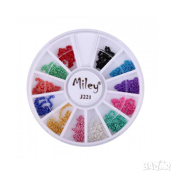 РАЗПРОДАЖБА - Синджири за декорация на нокти – 12 цвята, снимка 1