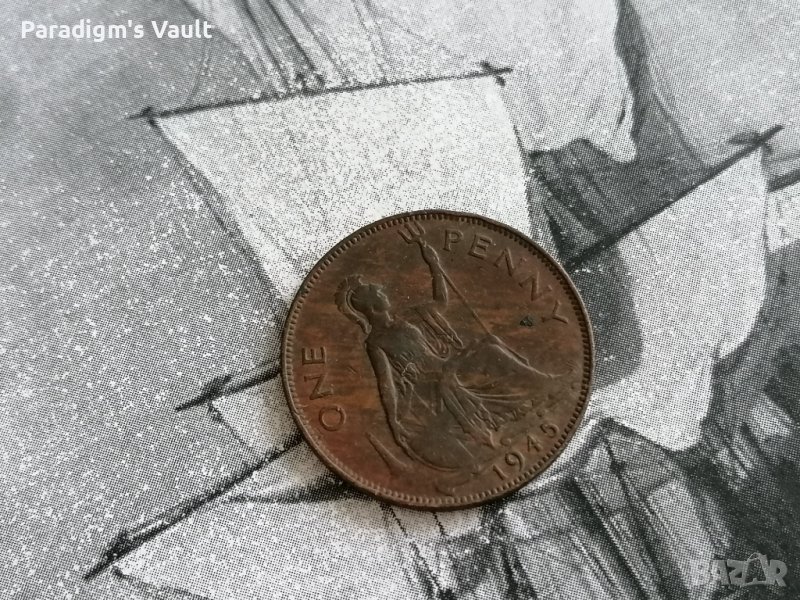 Монета - Великобритания - 1 пени | 1945г., снимка 1