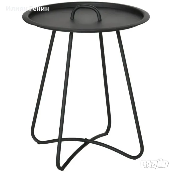 Странична масичка за градина Outsunny, масичка за кафе, масичка за кафе с дръжка за носене, хол , снимка 1