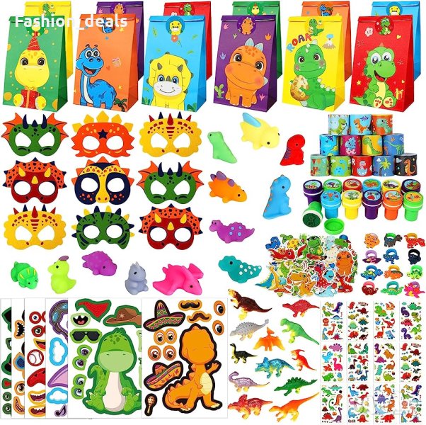 Нов комплект 170 броя Сувенири за парти с динозаври за деца игра подарък, снимка 1