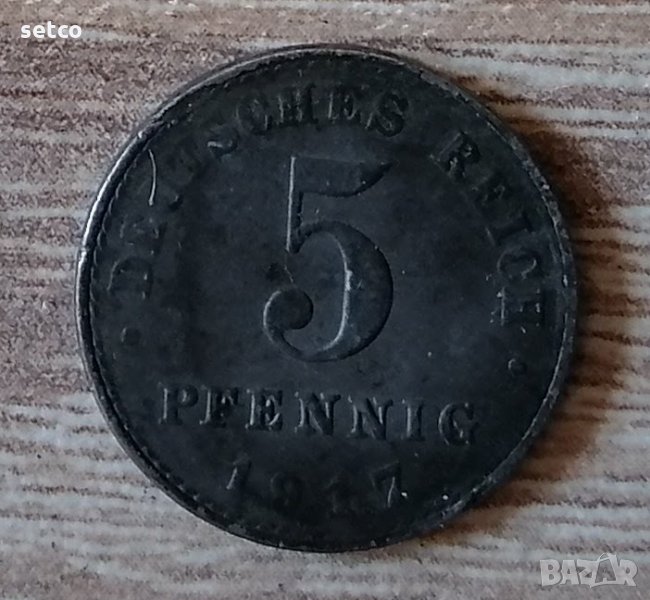 5 пфенига 1917 Германия с162, снимка 1