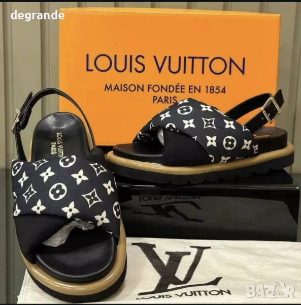 Louis Vuitton черни сандали, снимка 1
