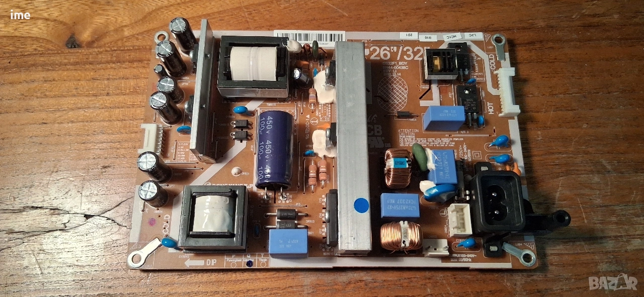 Power Board BN44-00438C REV 1.1. Свален от Телевизор Samsung LE26D450G1W. С панел T260XW04 V.8..., снимка 1