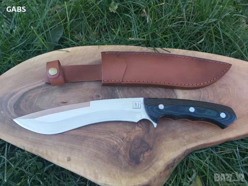Голям ловен нож с кожена кания,фултанг, снимка 1