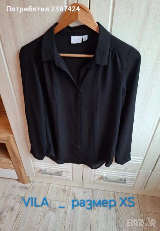 Черна дамска риза VILA, снимка 1