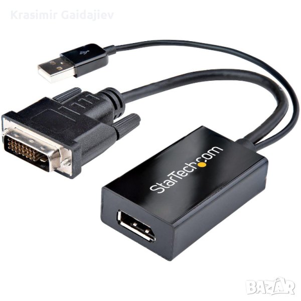 Startech DVI към DisplayPort адаптер с USB захранване, снимка 1