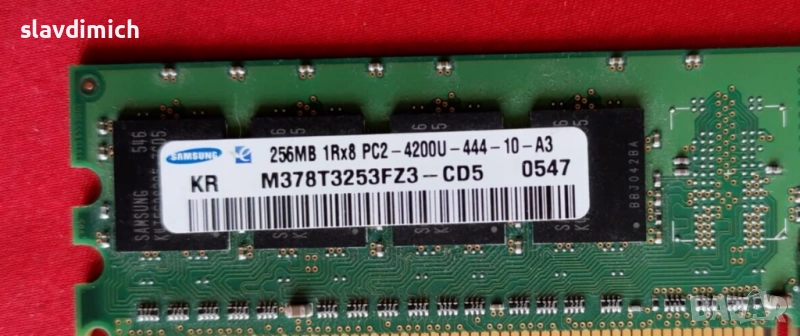 Рам Ram памет за компютър Samsung M378t3253fz3-cd5  DDR2 4200U  256mb 533 Mhz , снимка 1