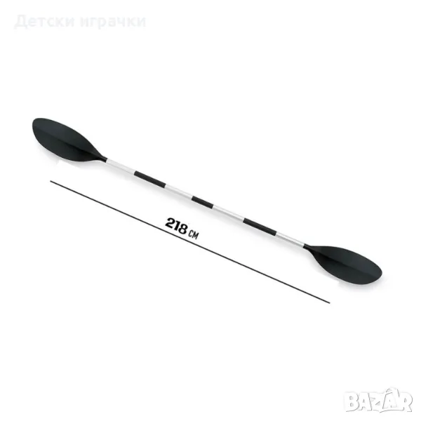 Алуминиево гребло за каяк INTEX, 5 части, 218см, регулируемо, оребрено, черно, снимка 1