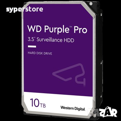 HDD твърд диск AV WD Purple 3.5', 10TB, 256MB, 7200 RPM, SATA 6 SS30728, снимка 1