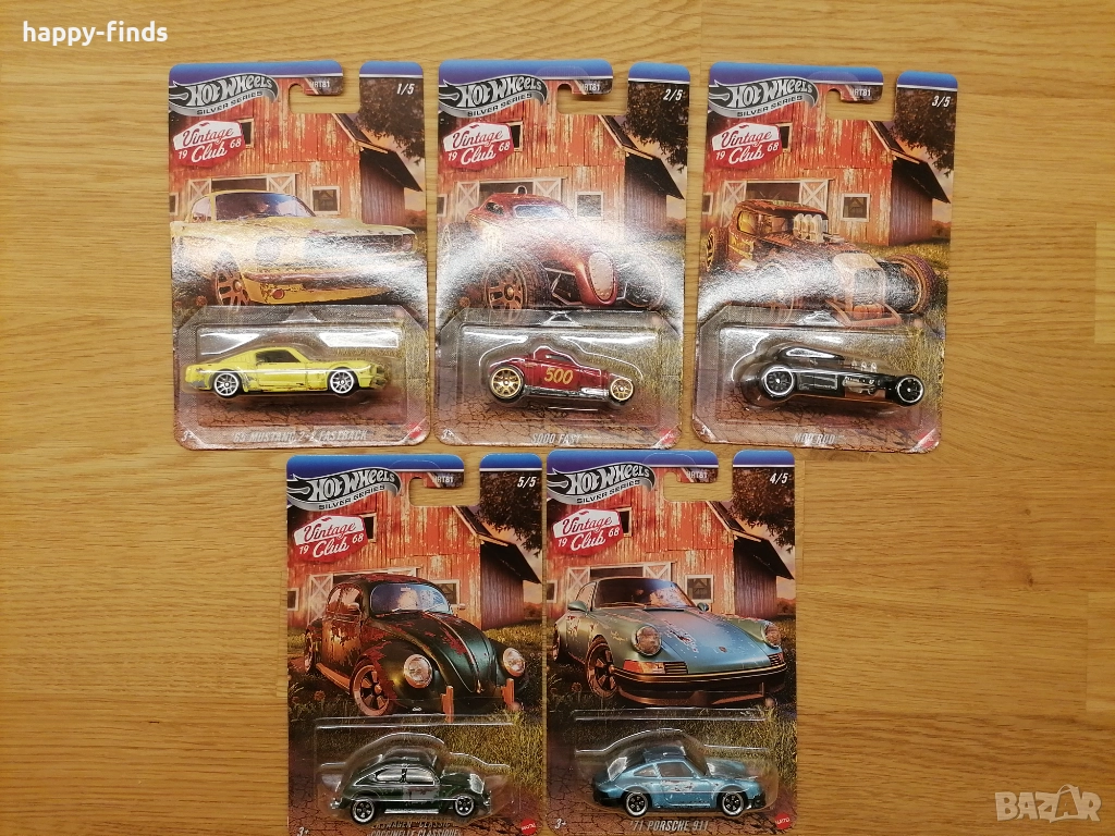 HOT WHEELS SILVER SERIES – VINTAGE ’19 CLUB ’68 | FULL SET 5/5 | MOC, снимка 1