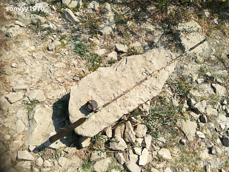 ретро въдица със стара макара 1метър 2208211951, снимка 1