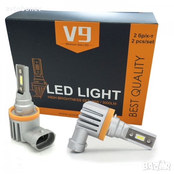 Качествени LED крушки V9 - H8/H11 к-т/2бр/, снимка 1