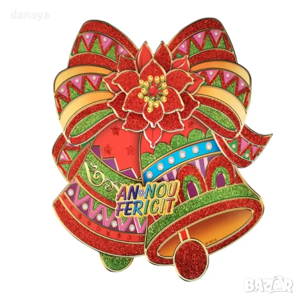 5337 Хартиена 3D коледна украса за стена Камбанки, 23 cm, снимка 1