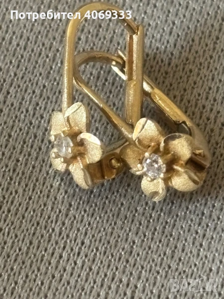 Красиви златни обеци 1.31гр 14к, снимка 1