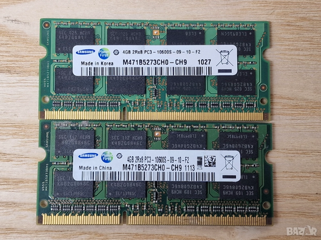 ✅4GB DDR3 16 чипа 1333Mhz Samsung Ram Рам Памет за лаптоп - 2, снимка 1