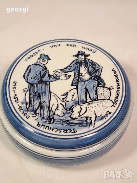 холандска порцеланова кутия Royal Delft blue 24/4, снимка 1
